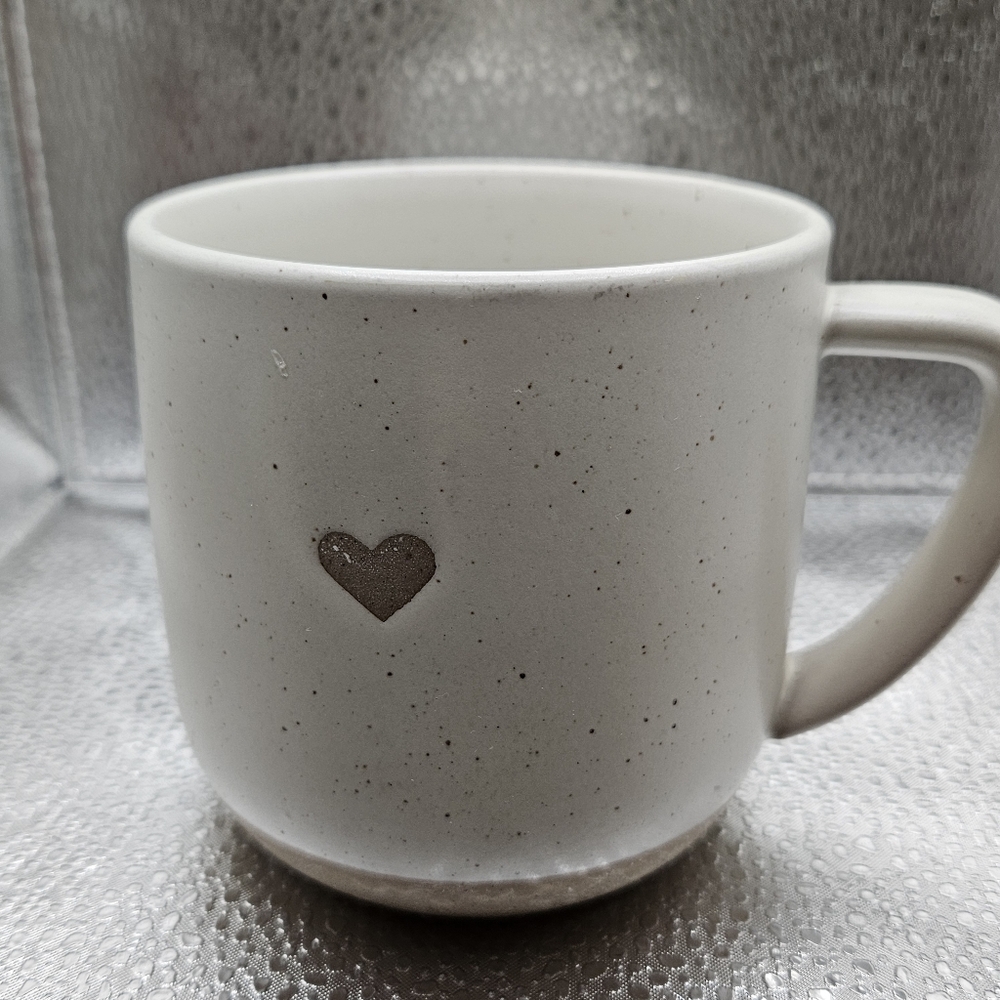 Hearth & Hand White Ceramic Mug with Heart Design